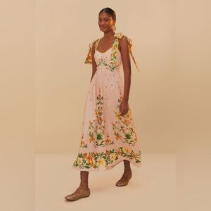 FARM Rio Pink and Yellow Floral Maxi Dress, size S